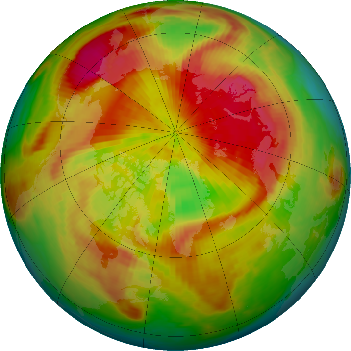 Arctic ozone map for 20 April 1988